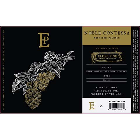 Elder Pine Noble Contessa Pilsner Lager by Elder Pine Brewing & Blending Co., beer label
