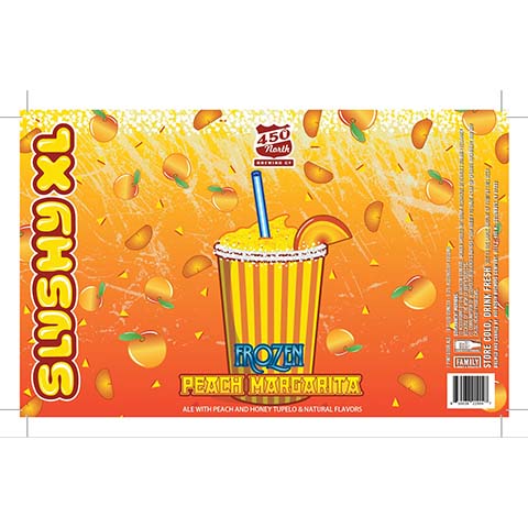 450 North Slushy XL Frozen Peach Margarita Sour by 450 North Brewing Company, beer label