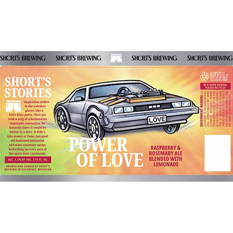Short's Brew Power Of Love by Short's Brewing Co, beer label