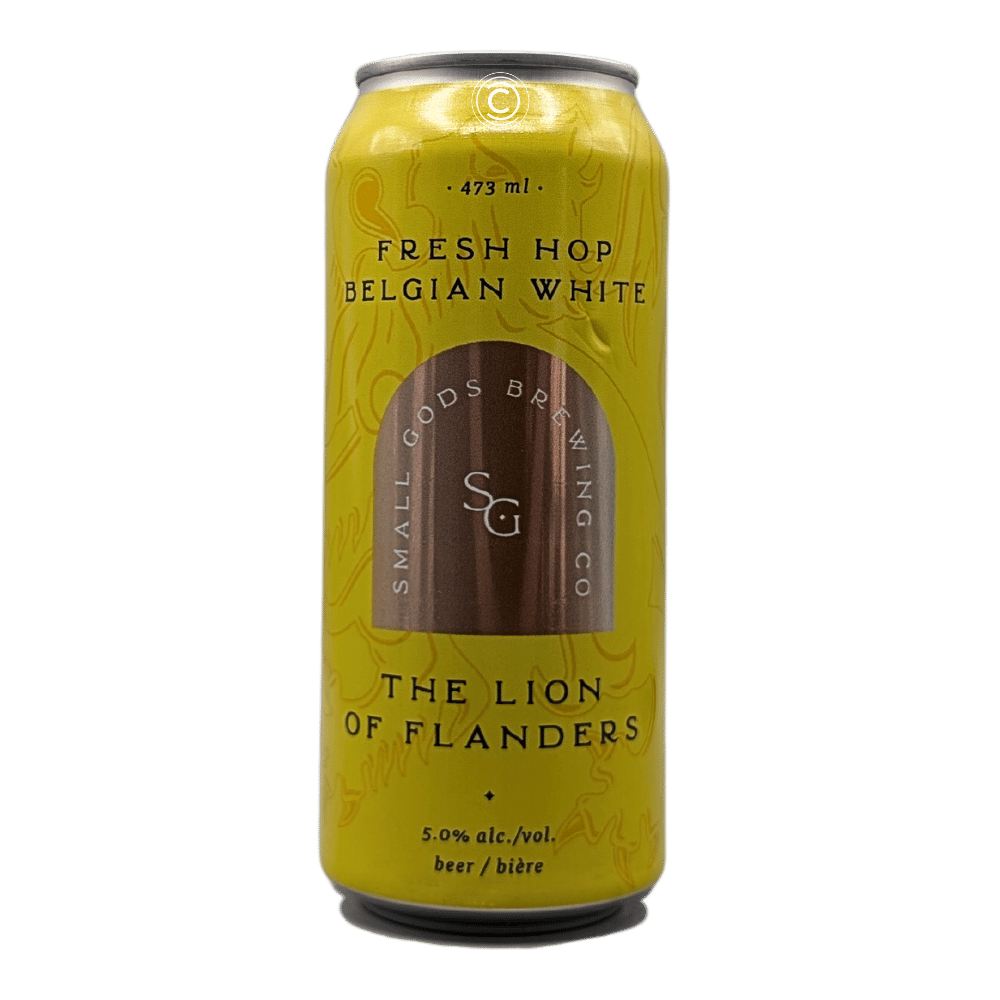 The Lion of Flanders Witbier by Small Gods Brewing Co., beer label