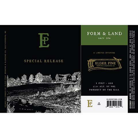 Elder Pine Form & Land Hazy IPA by Elder Pine Brewing & Blending Co., beer label
