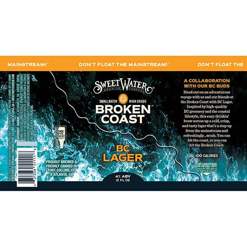 Sweetwater Broken Coast BC Lager by SweetWater Brewing Co, beer label