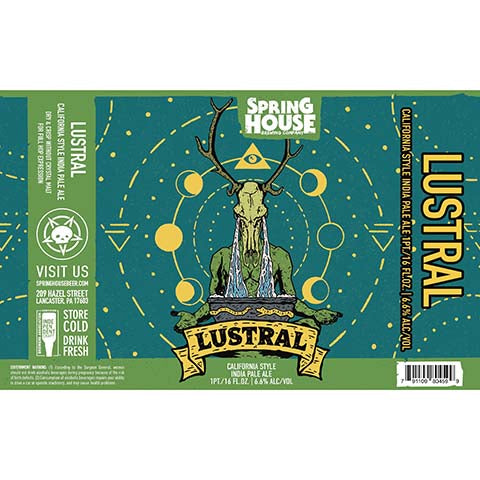 Spring House Lustral IPA by Spring House Brewery, beer label