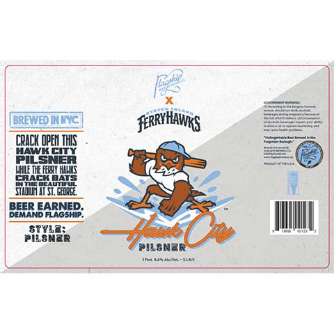 Flagship Hawk City Pilsner by Flagship Brewing Co., beer label