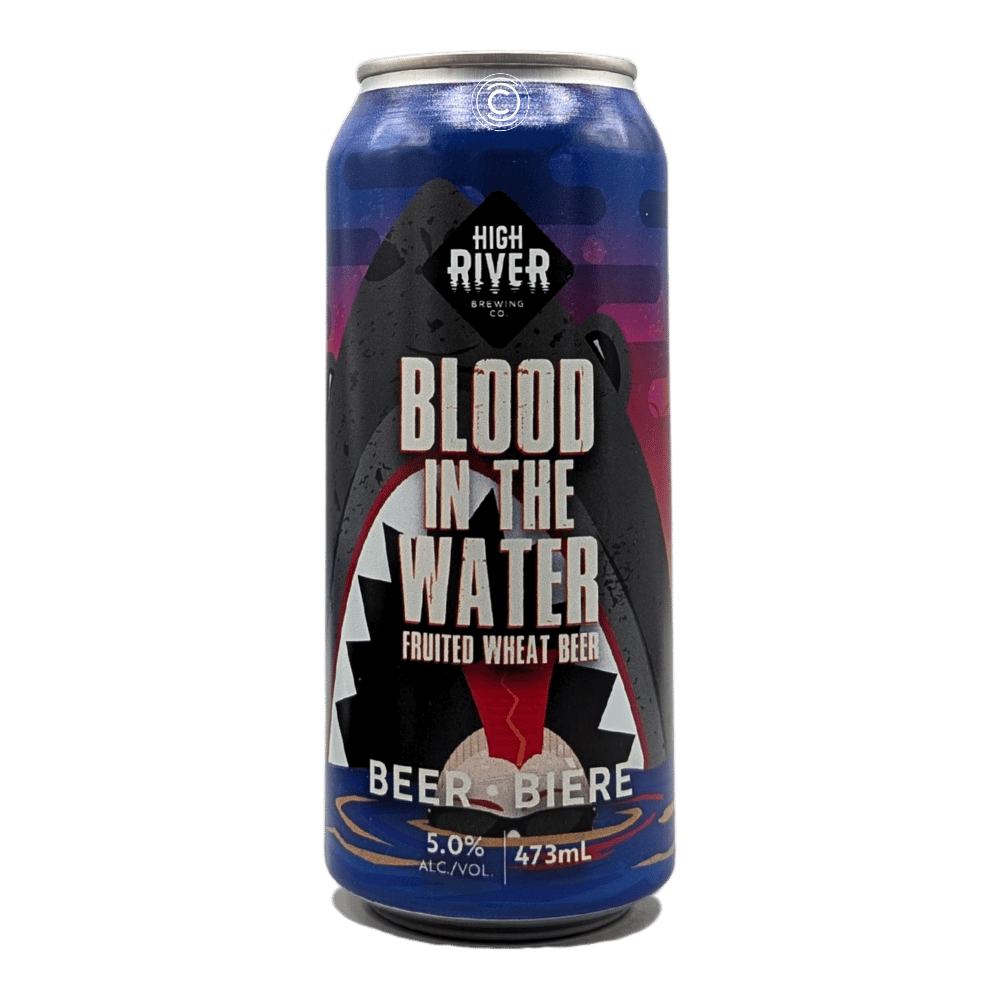 Co. Blood In The Water Fruited Wheat Beer by High River Brewing Company, beer label