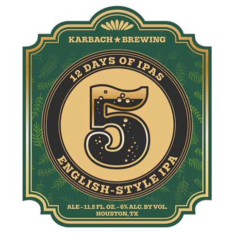 Karbach 5 English-Style IPA by Karbach Brewing Co, beer label