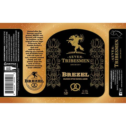 Seven Tribesmen Brezel Dunkel Lager by 7 Tribesmen, beer label