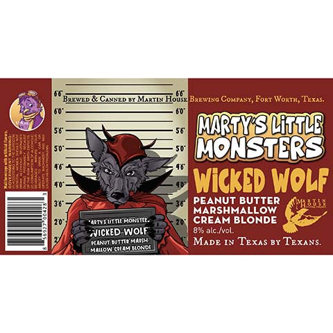 Martin House Marty's Little Monsters Wicked Wolf Cream Blonde Ale by Martin House Brewing Company, beer label