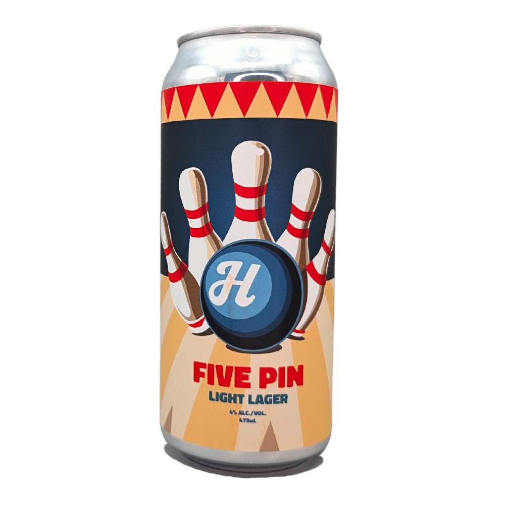 Five Pin Light Lager by Henderson Brewing Company Inc, beer label