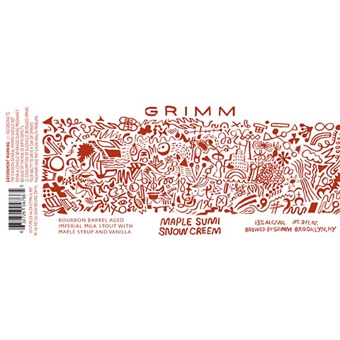 Grimm Maple Sumi Snow Creem Imperial Milk Stout by Grimm Artisanal Ales, beer label