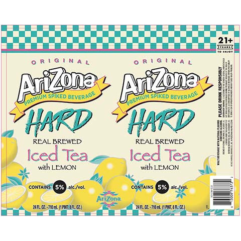 Hornell Arizona Premium Spiked Beverage Hard Iced Tea (Lemon) by Hornell Brewing Co., beer label