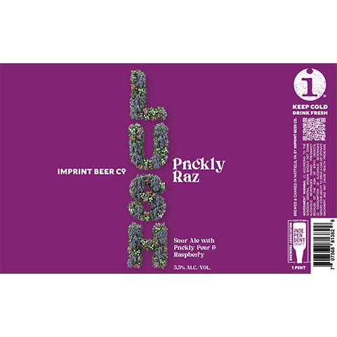 Imprint Prickly Raz Lush Sour by Imprint Beer Company, beer label