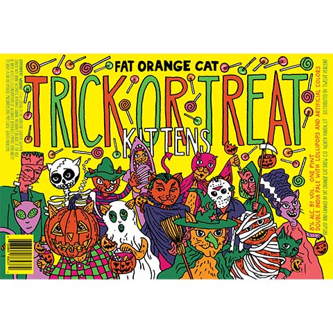 Fat Orange Cat Trick Or Treat Kittens DIPA (Lollipops) by Fat Orange Cat Brew Co, beer label