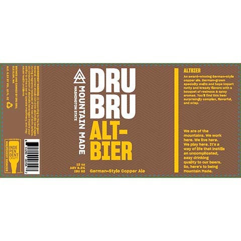Dru Bru Altbier German Copper Ale by Dru Bru, beer label