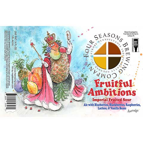 Four Seasons Fruitful Ambitions Sour Ale by Mother Earth Brewing, beer label