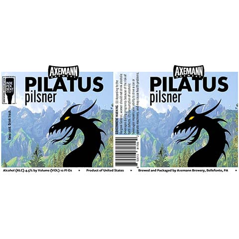 Axemann Pilatus Pilsner by Axemann Brewery, beer label