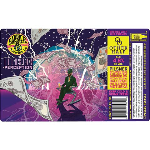 Barrier Illusive Perception Pilsner by Barrier Brewing Co, beer label