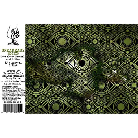 Barreled Souls Speakeasy Mojito Sour by Barreled Souls Brewing Company LLC, beer label