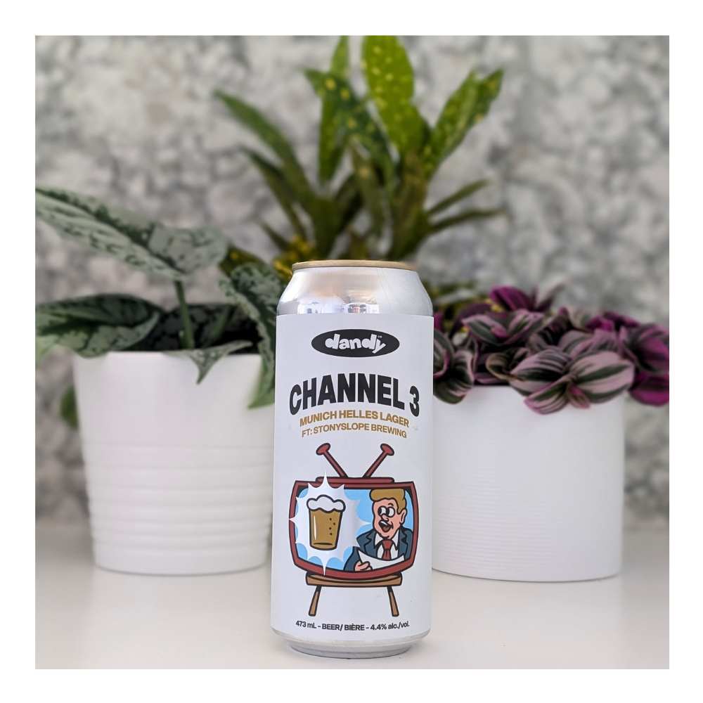 Channel 3 Munich Helles Lager featuring Stonyslope Brewing Company by The Dandy Brewing Company x Stonyslope Brewing Company, beer label