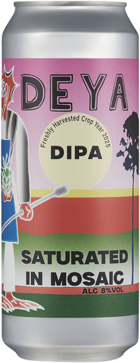Saturated in Mosaic DIPA by Deya Brewing Company, beer label