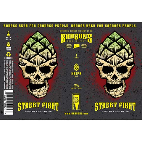 Badsons Street Fight Ground & Pound IPA by BADSONS Beer Co, beer label