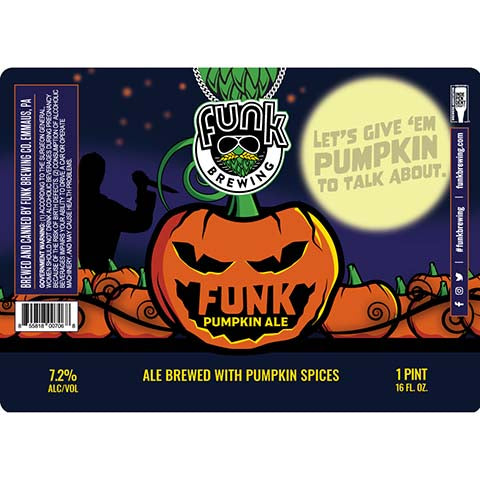 Funk Pumpkin Ale by Funk Brewing Company, beer label