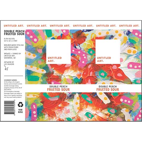 Untitled Art Double Peach Fruited Sour by Untitled Art, beer label