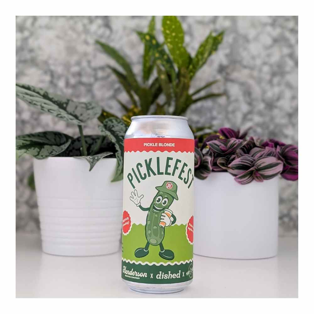 Company Picklefest Pickle Blonde Ale by Henderson Brewing Company Inc, beer label
