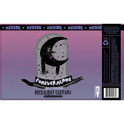 Resident Culture Forever Alone IPA by Resident Culture Brewing Company, beer label
