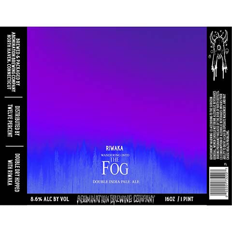 Abomination Wandering Into the Fog (Riwaka) by Abomination Brewing Company, beer label