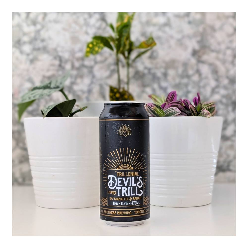 Devil's Trill 40 - Trillennial Hazy Double IPA by Blood Brothers Brewing, beer label