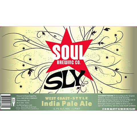 Soul Brewing SLY IPA by Soul Brewing Co., beer label