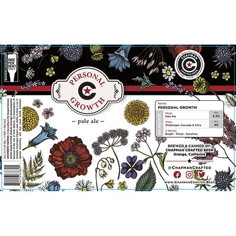 Chapman Crafted Personal Growth Pale Ale by Chapman Crafted Beer, beer label