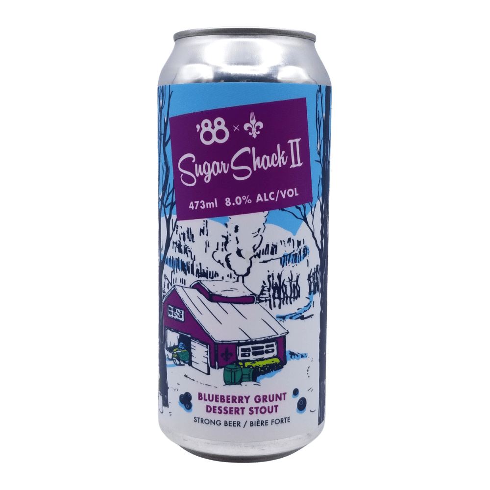 Sugar Shack II Blueberry Grunt Dessert Stout by Eighty Eight Brewing Co., beer label