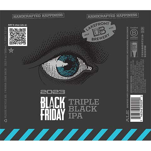Lakefront Black Friday Triple Black IPA by Lakefront Brewery Inc, beer label