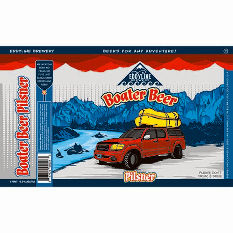 Eddyline Boater Beer Pilsner by Eddyline, beer label