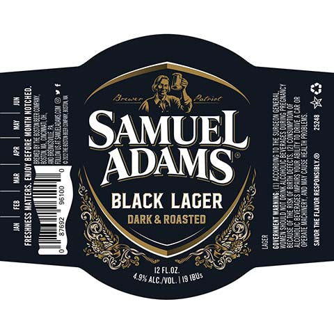 Samuel Adams Black Lager by Samuel Adams, beer label