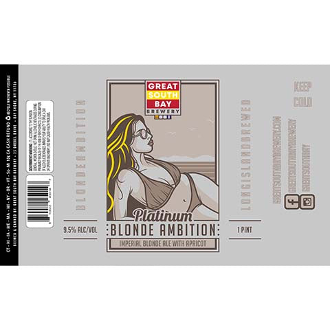 Great South Bay Platinum Blonde Ambition Imperial Blonde by Great South Bay Brewery, beer label