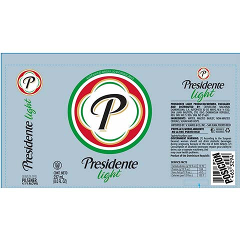 Presidente Light by Presidente Light, beer label