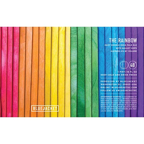 Bluejacket The Rainbow Hazy DIPA by Bluejacket, beer label