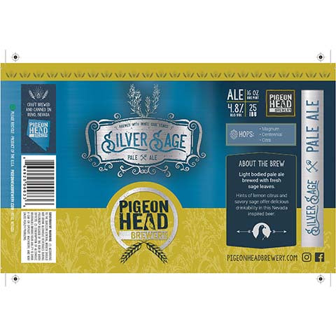 Pigeon Head Silver Sage Pale Ale by Pigeon Head Brewery, beer label