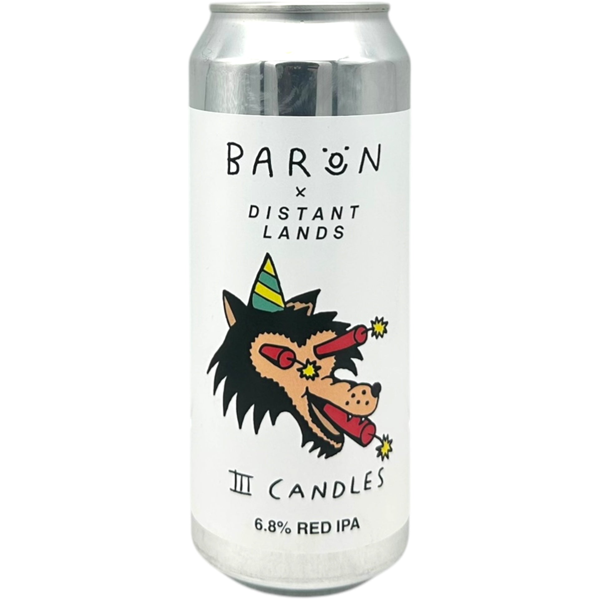 Baron x Distant Lands Three Candles by Baron Brewing, beer label