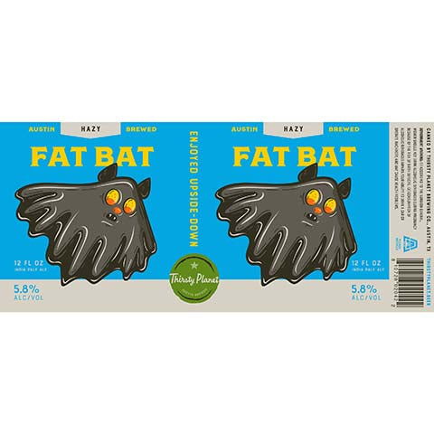 Thirsty Planet Fat Bat Hazy by Thirsty Planet Brewing Co, beer label