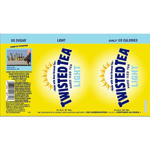 Twisted Tea Light by Twisted Tea Brewing Co., beer label