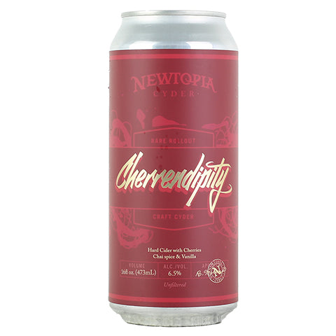 Newtopia Cherrendipity Cider by Newtopia Cyder, beer label