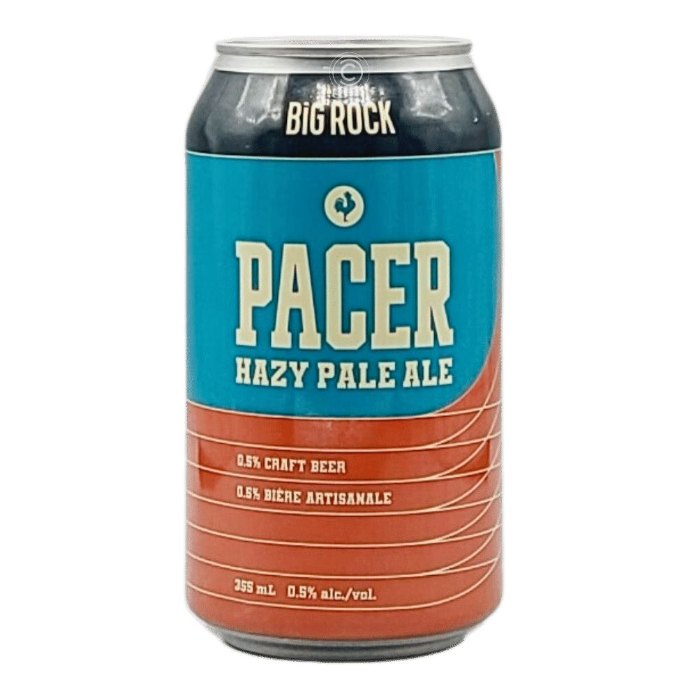 Pacer Hazy Pale Ale Non-Alcoholic by Big Rock Brewery, beer label
