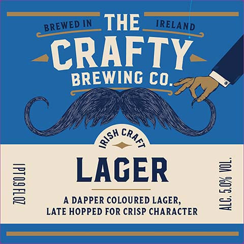The Crafty Irish Craft Lager by The Crafty Brewing Co., beer label