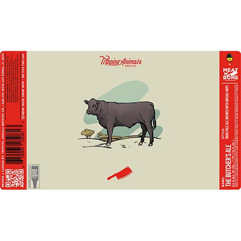 Tripping Animals The Butcher's Ale IPA by Tripping Animals Brewing Co., beer label