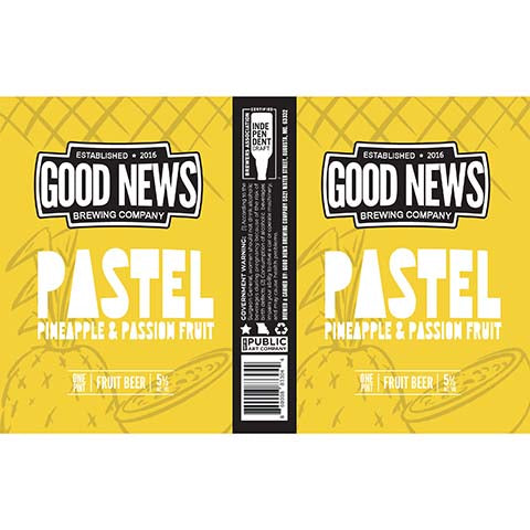 Good News Pastel Pineapple & Passion Fruit by Good News Brewing Company, beer label