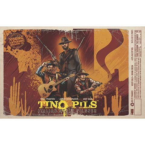 Young Veterans Tino Pils Italian Style Pilsner by Young Veterans Brewing Company, beer label